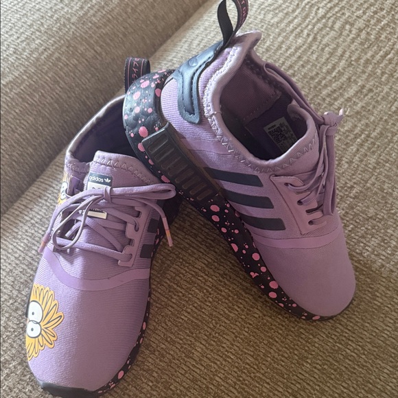 adidas Kids Purple Sneakers with Yellow Floral Accents - Picture 2 of 4